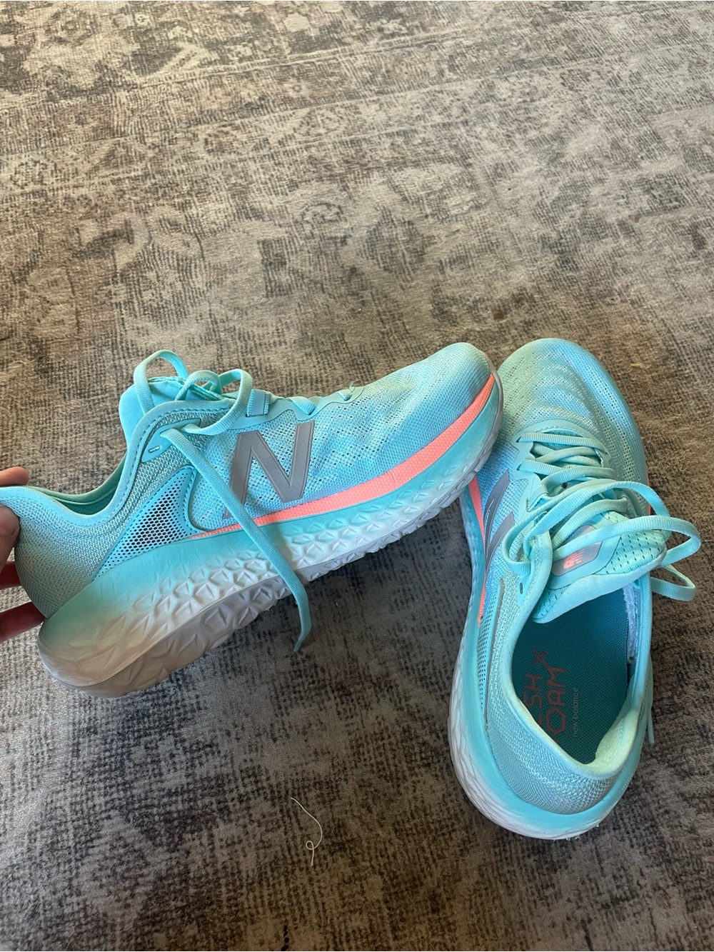 New Balance Women's Mint Teal and Coral Athletic Running Shoes